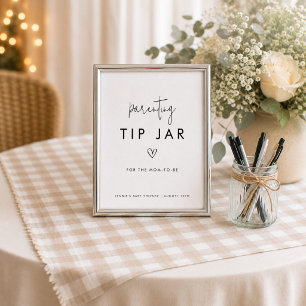 Black & White Minimalist Parenting Tip Jar Poster