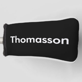 Black White Minimalist Personalized Family Name Golf Head Cover