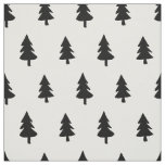 Black white Minimalist PINE TREE CHRISTMAS CUSTOM Fabric