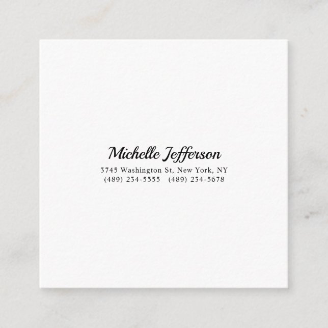 Black & White Minimalist Plain Modern Enclosure Card (Front)