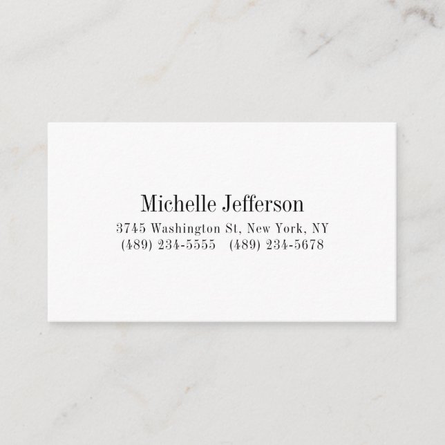 Black & White Minimalist Plain Modern Enclosure Card (Front)