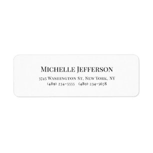 Black & White Minimalist Plain Modern Label