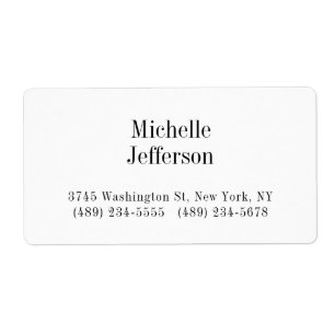 Black & White Minimalist Plain Modern Label