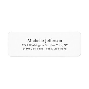 Black & White Minimalist Plain Modern Label