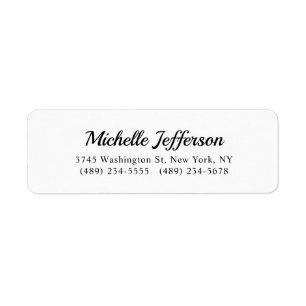 Black & White Minimalist Plain Modern Label