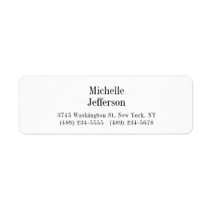 Black & White Minimalist Plain Modern Label