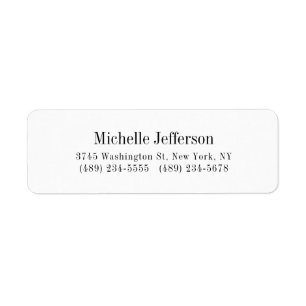 Black & White Minimalist Plain Modern Label