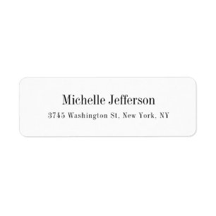 Black & White Minimalist Plain Modern Label