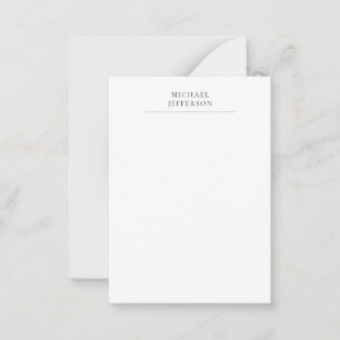 Black & White Minimalist Plain Modern Note Card