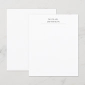 Black & White Minimalist Plain Modern Paper Sheet (Front/Back)