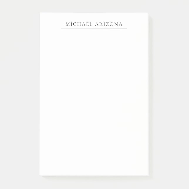 Black & White Minimalist Plain Modern Post-it Notes (Front)