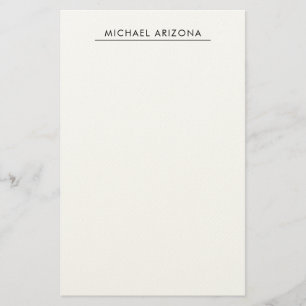 Black & White Minimalist Plain Modern Stationery