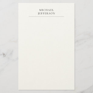 Black & White Minimalist Plain Modern Stationery