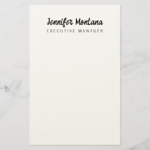 Black & White Minimalist Plain Modern Stationery
