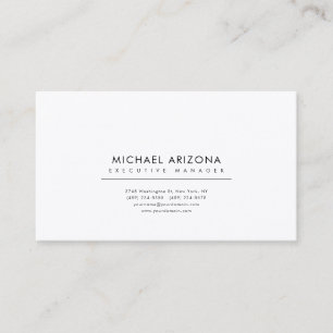 Black & White Minimalist Plain Premium Silk Business Card