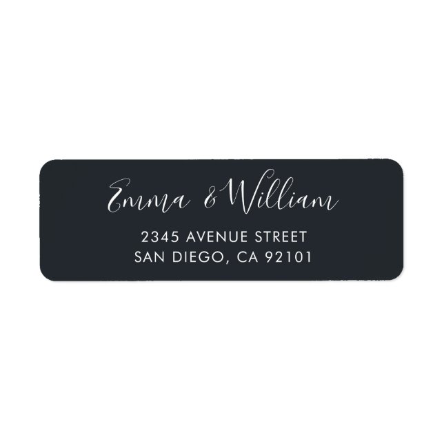 Black & White Minimalist Return Address Label 01 (Front)