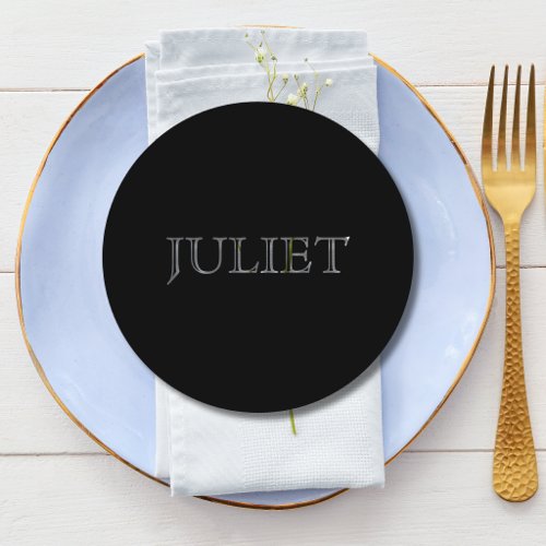 Black White Minimalist Round Wedding Thank You Program