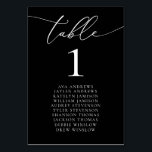 Black & White Minimalist Seating Table Number<br><div class="desc">Beautiful,  elegant,  modern and minimalist,  table number card. Fully customizable. **PLEASE NOTE: To order,  simply adjust your table number and names. Then add each number to your cart separately. Check out once you are finished.</div>