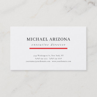 Black & White Minimalist Simple Chic Modern Plain Business Card