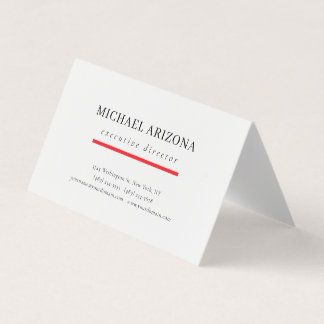 Black & White Minimalist Simple Chic Modern Plain Business Card