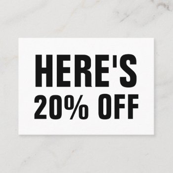 Black & White Minimalist Simple Discount Card by TheBusinesscardShop at Zazzle
