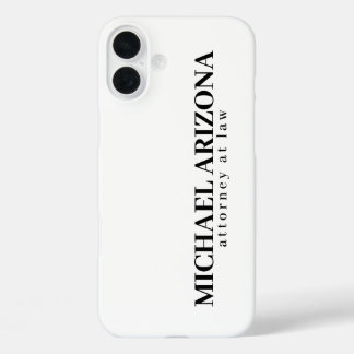 Black & White Minimalist Simple Plain iPhone 16 Plus Case