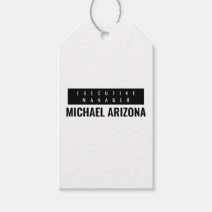 Black & White Minimalist Simple Plain Gift Tags