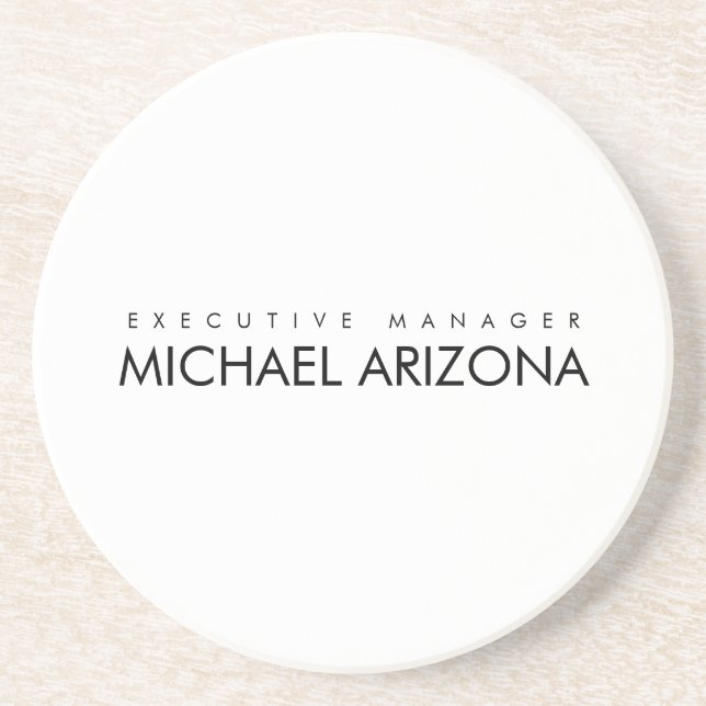 Black & White Minimalist Simple Plain Modern Coaster (Front)