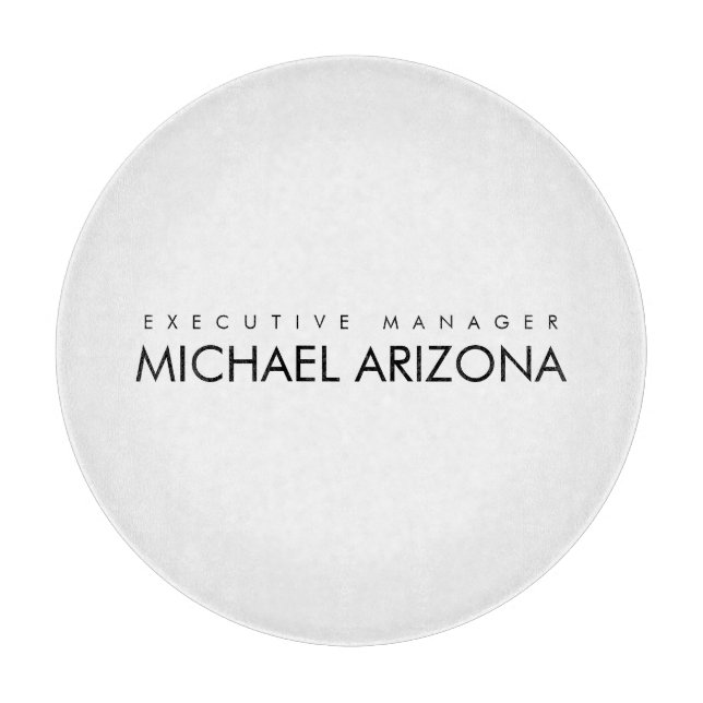 Black & White Minimalist Simple Plain Modern Cutting Board (Front)