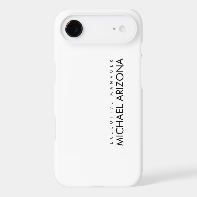 Black & White Minimalist Simple Plain Modern iPhone Case (Back)