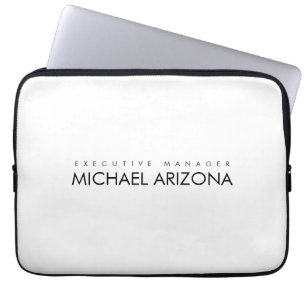 Black & White Minimalist Simple Plain Modern Laptop Sleeve