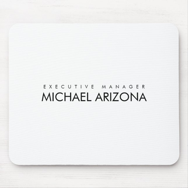Black & White Minimalist Simple Plain Modern Mouse Pad (Front)