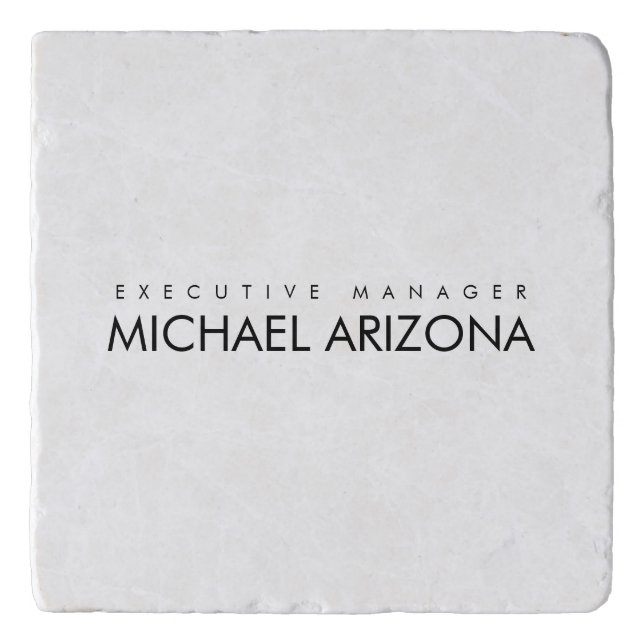 Black & White Minimalist Simple Plain Modern Trivet (Front)