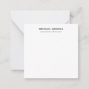 Black White Minimalist Simple Plain Note Card
