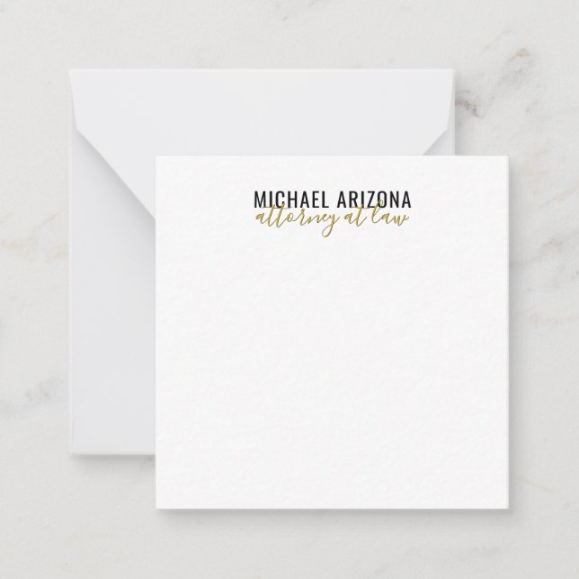 Black & White Minimalist Simple Plain  Note Card (Front)