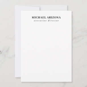Black White Minimalist Simple Plain Note Card