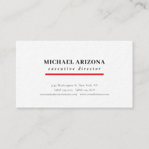 Black White Minimalist Simple Plain Premium Thick Business Card