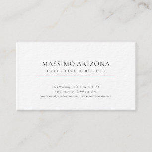 Black White Minimalist Simple Plain Premium Thick Business Card
