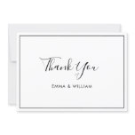 Black & White Minimalist Thank You Flat card Black & White Minimalist Thank You Flat card
