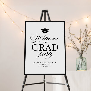 Black White Minimalist The Grad Party Foam Board