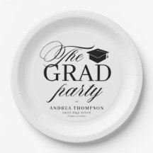 Black White Minimalist The Grad Party