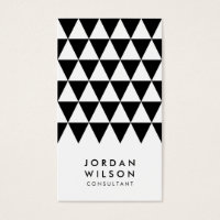 Black White Minimalist Triangle Geometric Business Card