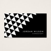 Black & White Minimalist Triangle Modern Geometric Business Card