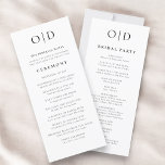 Black White Minimalist Typography Wedding Program<br><div class="desc">Elevate your wedding ceremony with our Modern Minimalist Script Chic Wedding Program. This elegant and sophisticated program showcases stunning script typography that exudes contemporary charm. Inside, it's thoughtfully organized to lead your guests through each cherished moment of your ceremony, from the heartwarming welcome to the exchanging of vows and the...</div>