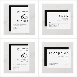 Black & White Minimalist Typography Wedding Suite