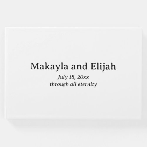 Black  White Minimalist Wedding Guest Book