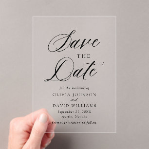 Black & White Minimalist Wedding Save The Date