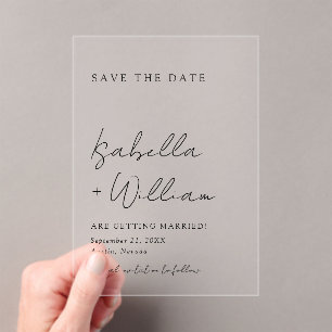 Black & White Minimalist Wedding Save The Date