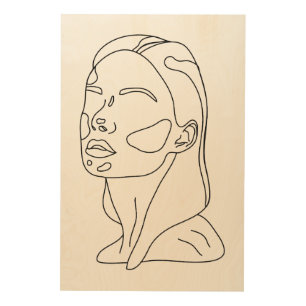 Black & White Minimalist Woman Line Art