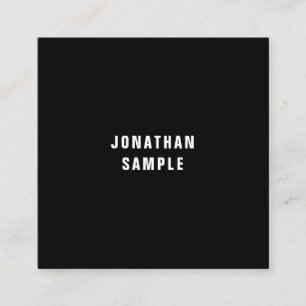 Black White Minimalistic Design Elegant Modern Square Business Card